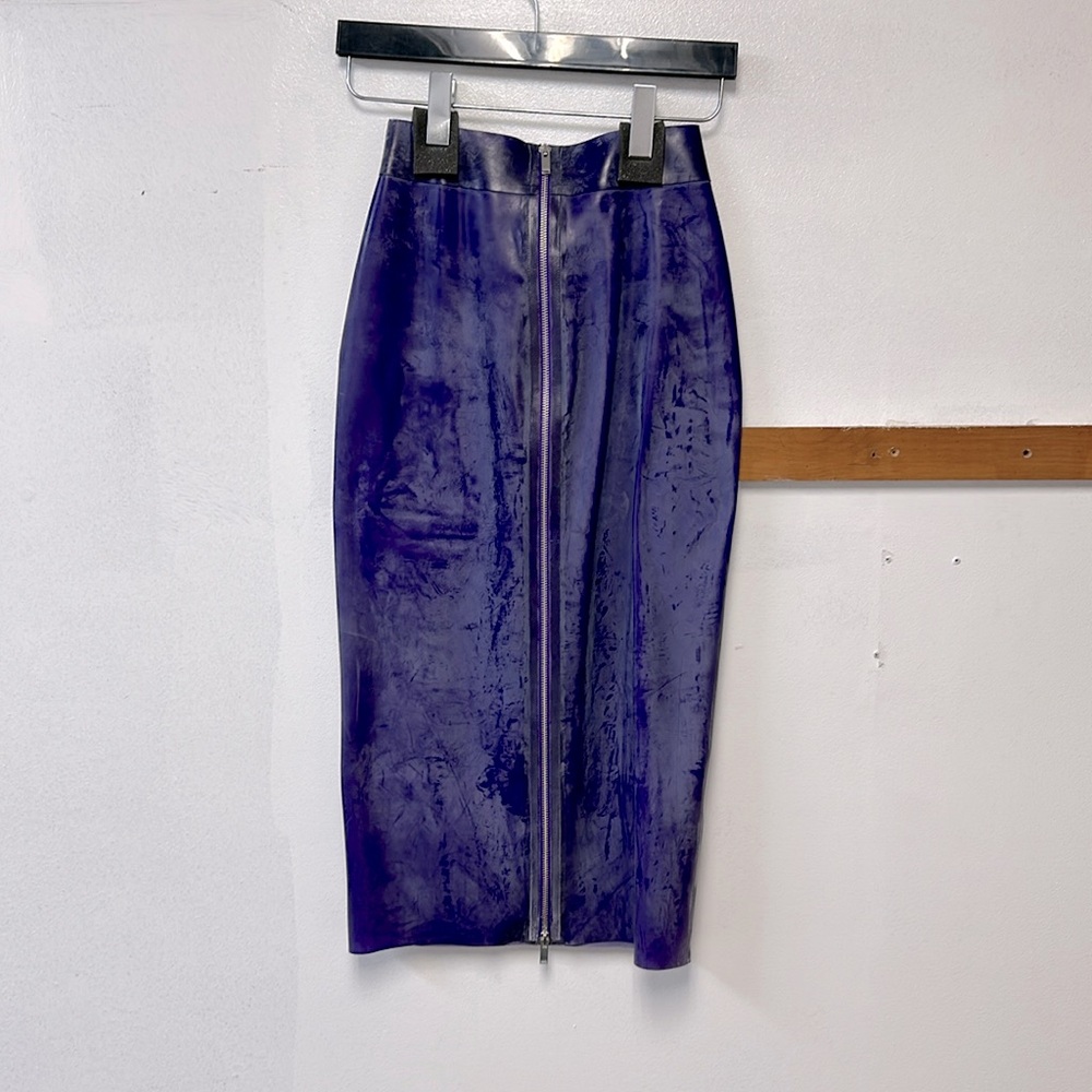 Saint Laurent Latex Midi Skirt